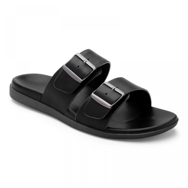 Vionic Sandals Ireland - Charlie Slide Sandal Black - Mens Shoes Discount | QWOYU-2580